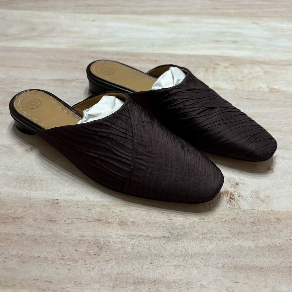 THE ROW Mira Silk Slipper Mule Shoes Sz 37.5 (US 7.5)